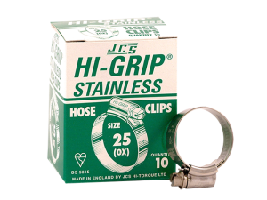 Hi-Grip slangklem, RVS, no.  25, voor 17-25 mm, inh. doos 10 st.