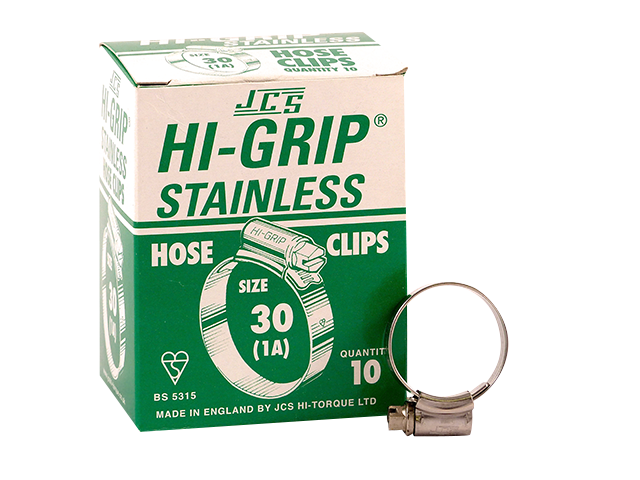 Hi-Grip slangklem, RVS, no.  30, voor 22-30 mm, inh. doos 10 st. 
