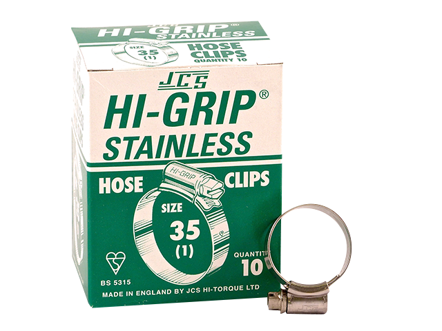 Hi-Grip slangklem, RVS, no.  35, voor 25-35 mm, inh. doos 10 st.