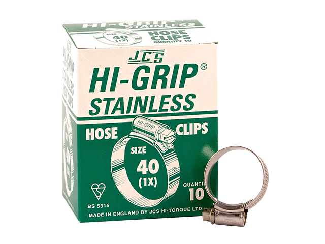 Hi-Grip slangklem, RVS, no.  40, voor 30-40 mm, inh. doos 10 st.