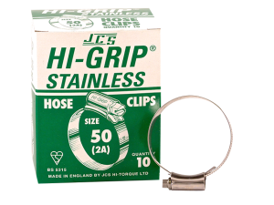 Hi-Grip slangklem, RVS, no.  50, voor 35-50 mm, inh. doos 10 st.