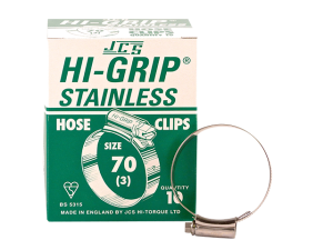 Hi-Grip slangklem, RVS, no.  70, voor 50-70 mm, inh. doos 10 st. 
